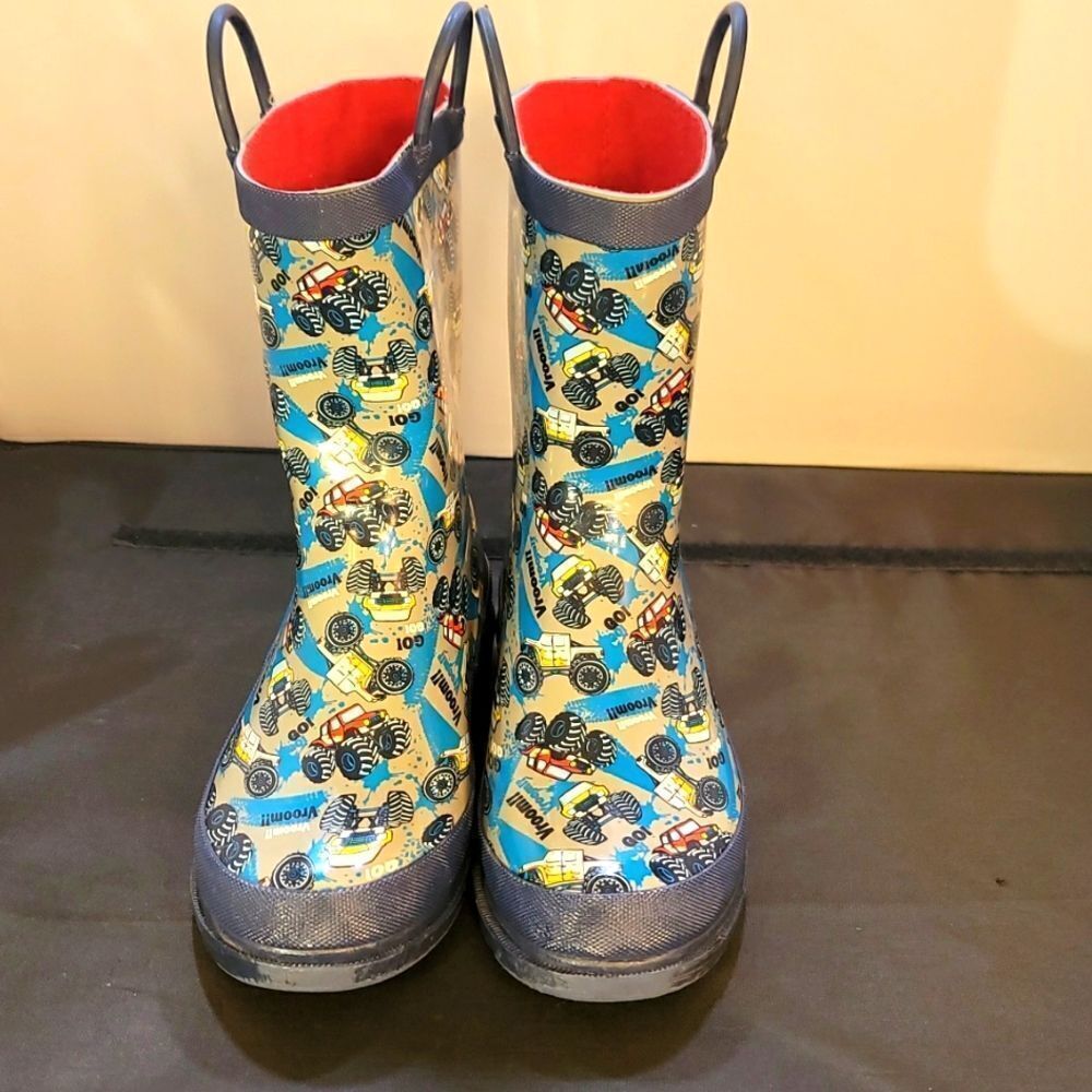 LILY&DAN KIDS DURABLE RUBBER VROOM RAIN BOOTS